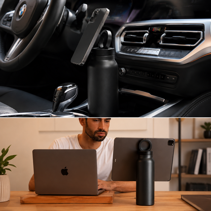 Water Bottle with Magnetic Phone Mount