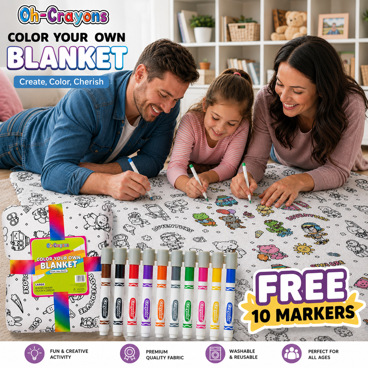 Color Your Own Blanket - OH CRAYONS