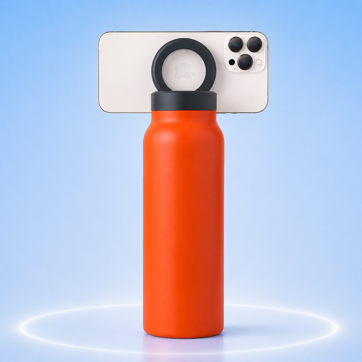 Water Bottle with Magnetic Phone Mount
