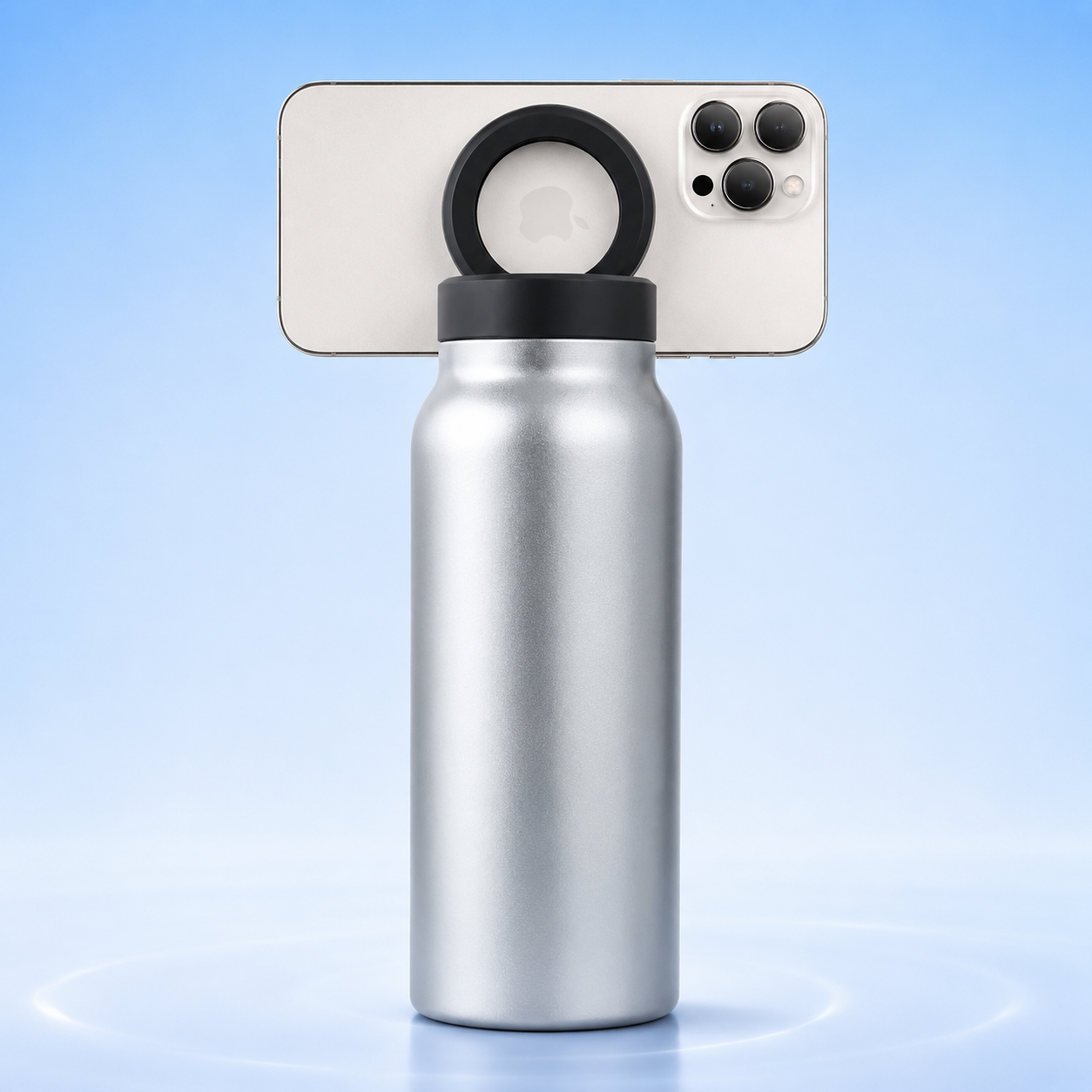 Water Bottle with Magnetic Phone Mount