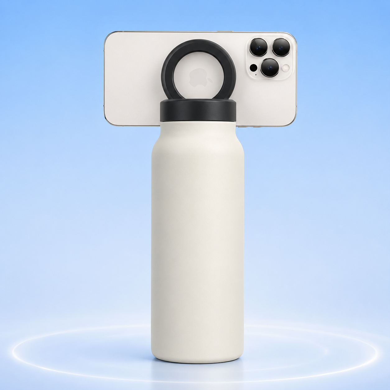 Water Bottle with Magnetic Phone Mount